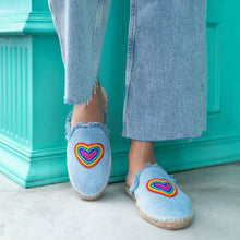 Load image into Gallery viewer, HeartBeat Espadrilles Light Denim Flats