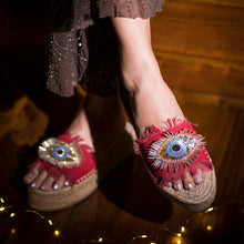 Load image into Gallery viewer, Glare Red Open-toed Sandals Platforms