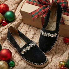 Load image into Gallery viewer, Aura Velvet Espadrilles - Black