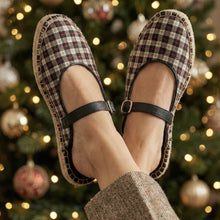 Load image into Gallery viewer, Check Mary Janes - Black