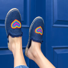 Load image into Gallery viewer, HeartBeat Espadrilles Dark Denim