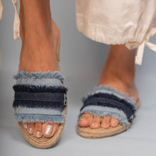 Load image into Gallery viewer, Saira Denim Sandals Flats