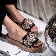 Load image into Gallery viewer, New York Black Open-toed Sandals Platforms