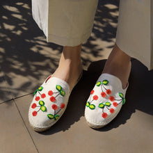 Load image into Gallery viewer, A woman wearing beautiful off white ladies shoes.