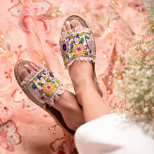Load image into Gallery viewer, Blossom Beaded Open-toe Sandals Flats