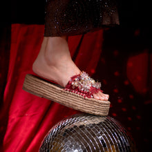 Load image into Gallery viewer, New York Red Open-toed Sandals Platforms