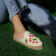 Load image into Gallery viewer, A woman wearing beautiful offwhite ladies shoes.