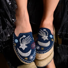 Load image into Gallery viewer, Starry Night Dark Denim Platforms