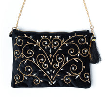 Load image into Gallery viewer, An elegant Diva Black Bag exclusive handbags for women kept on a white background.