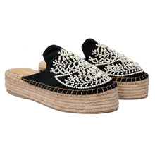 Load image into Gallery viewer, Iris Black Espadrilles Platforms