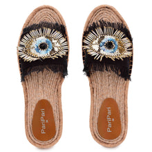 Load image into Gallery viewer, Glare Black Open-Toed Sandals Platform