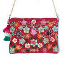 Load image into Gallery viewer, Front view of beautiful Bageecha Red Bag which is kept against a white background. exclusive handbag for women