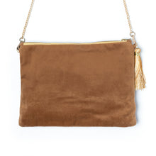 Load image into Gallery viewer, Back side Diva Gold Bag exclusive handbags for women kept on a white background.