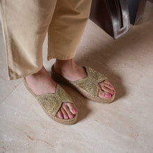 Load image into Gallery viewer, Arabica Sandals Gold Platforms