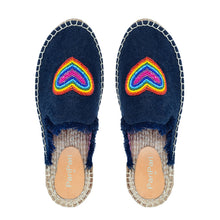 Load image into Gallery viewer, HeartBeat Espadrilles Dark denim Platforms