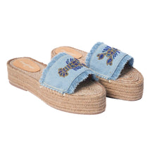 Load image into Gallery viewer, Lobster Denim Sandals Platform
