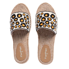 Load image into Gallery viewer, Cheetah Beaded Sandals Flats