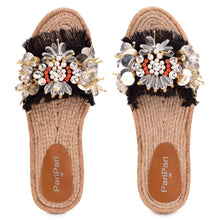 Load image into Gallery viewer, New York Black Open-toed Sandals Flats