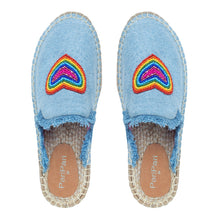 Load image into Gallery viewer, HeartBeat Espadrilles Light denim Platforms