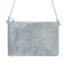 Load image into Gallery viewer, Back side Kaira Silver Bag exclusive handbags for women kept on a white background.