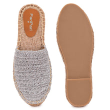 Load image into Gallery viewer, Silofer Espadrilles Silver Flats