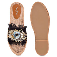 Load image into Gallery viewer, Glare Black Open-Toed Sandals Platform