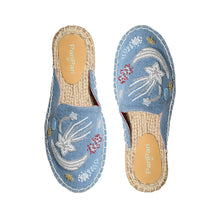 Load image into Gallery viewer, Starry Night Light Denim Flats