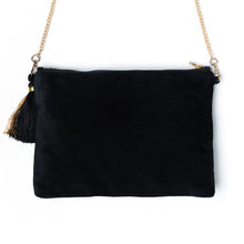 Load image into Gallery viewer, Back side Diva Black Bag exclusive handbags for women kept on a white background.