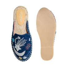Load image into Gallery viewer, Starry Night Dark Denim Flats