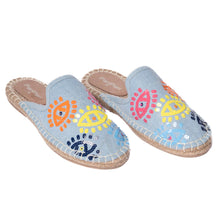 Load image into Gallery viewer, Joie Evil Eye Denim Espadrilles Flats