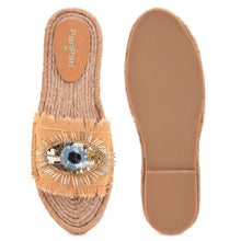 Load image into Gallery viewer, Glare Beige Open-Toed Sandals Flats