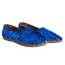 Load image into Gallery viewer, A cute picture of ladies shoes, Sitara Espadrilles Blue.