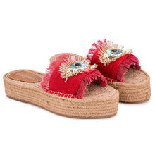 Load image into Gallery viewer, Glare Red Open-toed Sandals Platforms