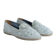 Load image into Gallery viewer, A cute ladies shoes picture, Kaira Silver Espadrilles.