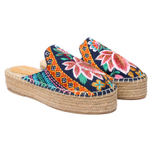 Load image into Gallery viewer, Kamal Navy Blue Espadrilles Platforms