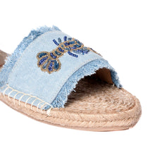 Load image into Gallery viewer, Lobster Denim Sandals Flats
