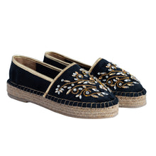 Load image into Gallery viewer, A cute footwear for women picture, Diva Black Espadrilles.