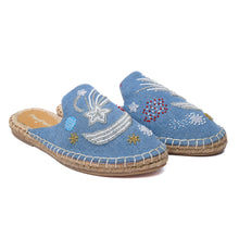 Load image into Gallery viewer, Starry Night Light Denim Flats