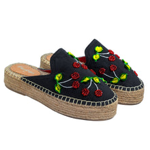 Load image into Gallery viewer, Mon Cherie Espadrilles Black Platforms