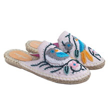 Load image into Gallery viewer, A front side of blush pink flats exclusive ladies shoes is displayed.