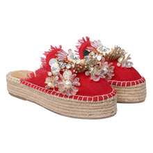 Load image into Gallery viewer, New York Red Espadrilles Platform