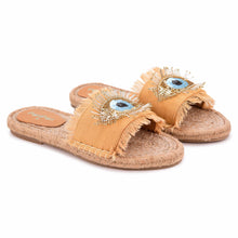 Load image into Gallery viewer, Glare Beige Open-Toed Sandals Flats