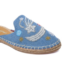 Load image into Gallery viewer, Starry Night Light Denim Flats