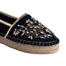 Load image into Gallery viewer, A zoomed picture of Diva Black Espadrilles footwear for women.