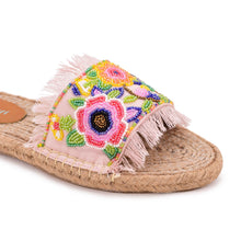 Load image into Gallery viewer, Blossom Beaded Open-toe Sandals Flats