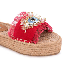 Load image into Gallery viewer, Glare Red Open-toed Sandals Platforms