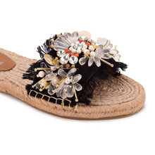 Load image into Gallery viewer, New York Black Open-toed Sandals Flats