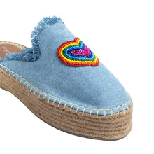 Load image into Gallery viewer, HeartBeat Espadrilles Light denim Platforms