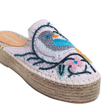 Load image into Gallery viewer, A zoomed one ladies shoes picture of blush pink platforms.