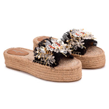 Load image into Gallery viewer, New York Black Open-toed Sandals Platforms